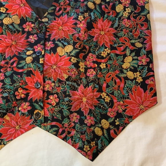 Nutcracker Christmas Vest Holiday Poinsettia Size 24 Colorful Festive.   H1 - Picture 3 of 7